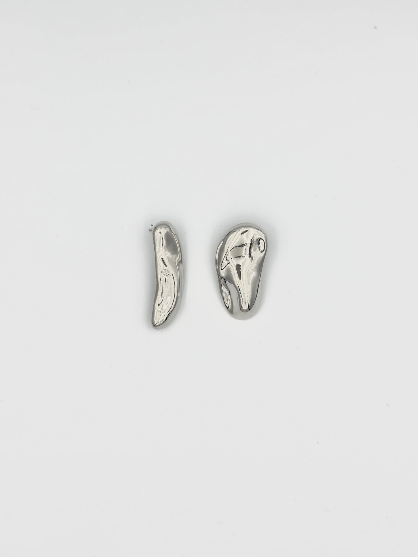 Silver Abstract Drop Earrings – Modern Organic Flow Design