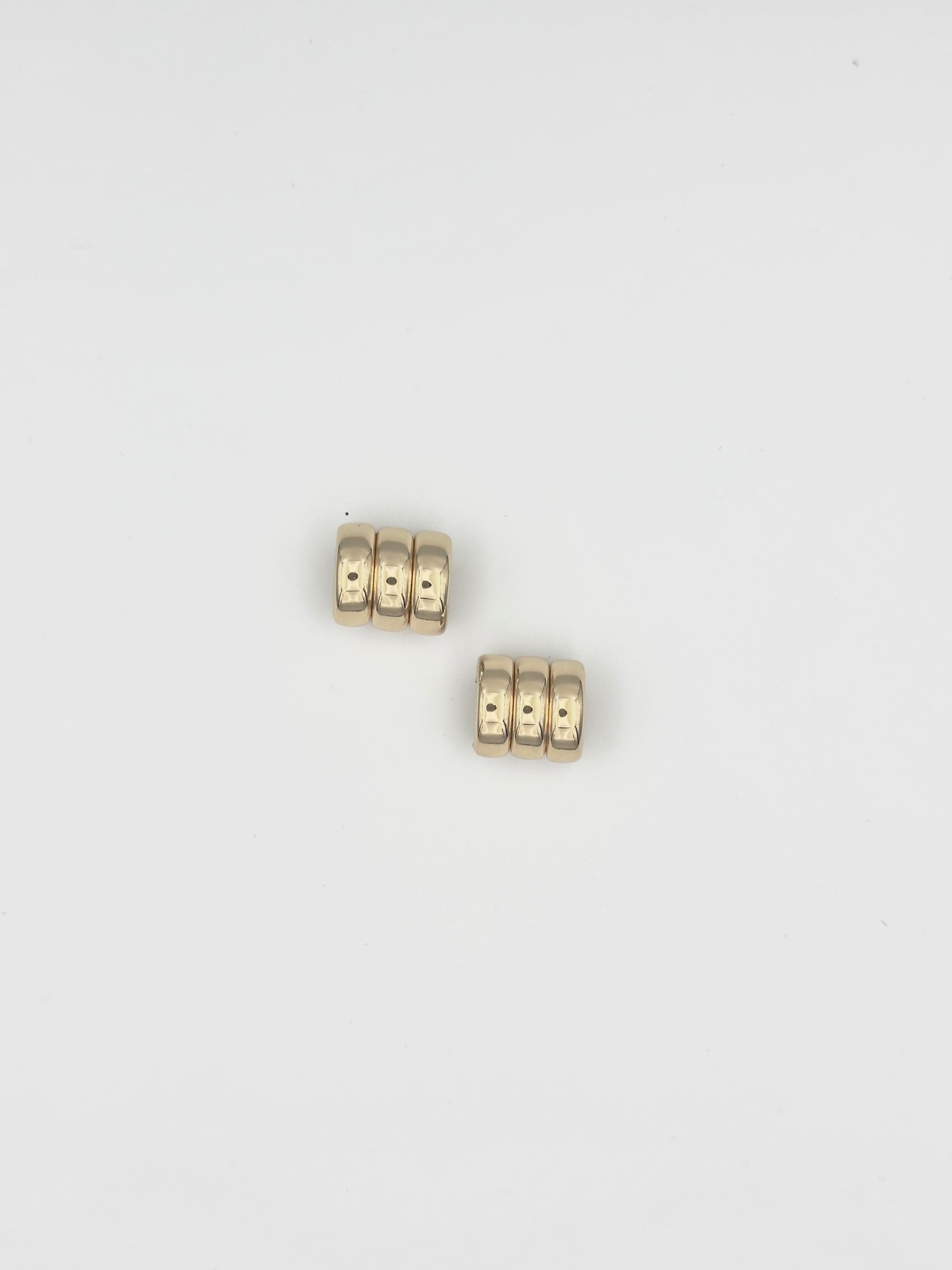 Gold Triple Band Stud Earrings – Sleek Layered Design