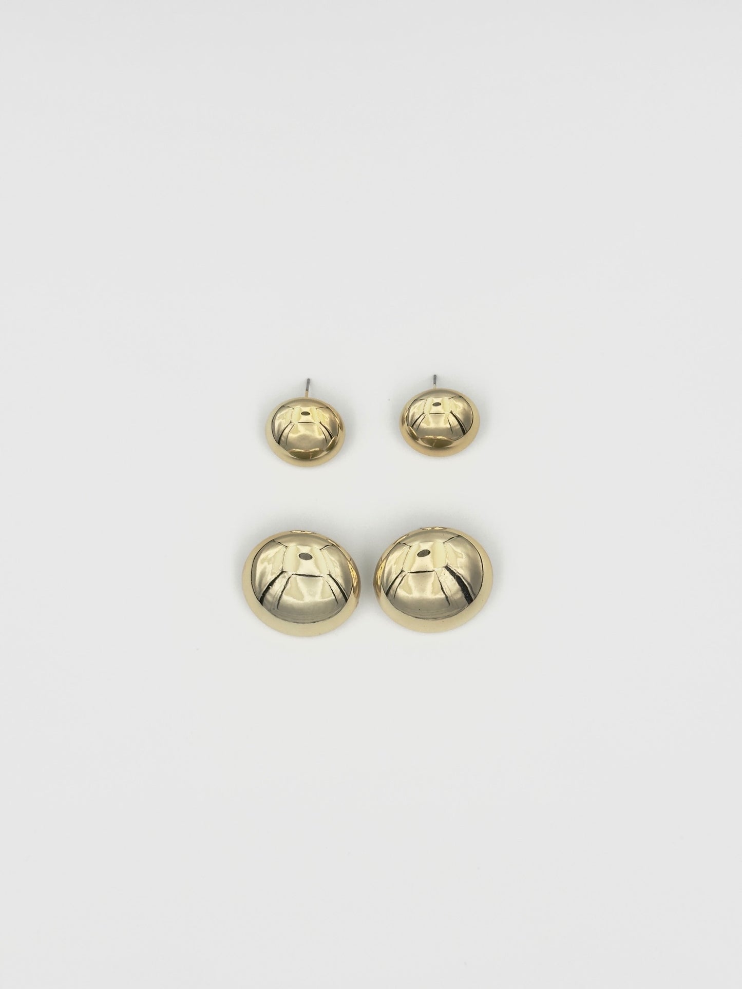Gold Dome Stud Earrings – Glossy Geometric Statement Pieces