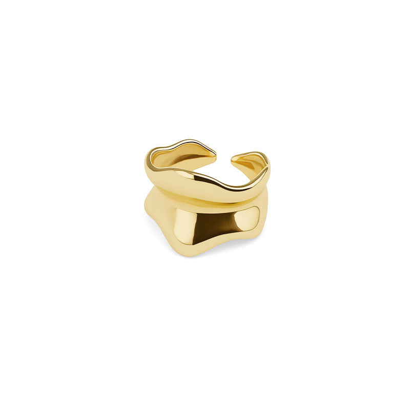 Adjustable Gold Abstract Ring - Design by Korea - Durable Material Ring