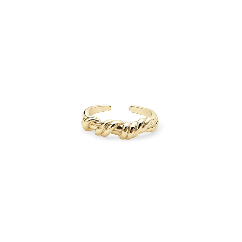Adjustable Gold Wavy Braided Ring - Design by Korea - Durable Material Ring