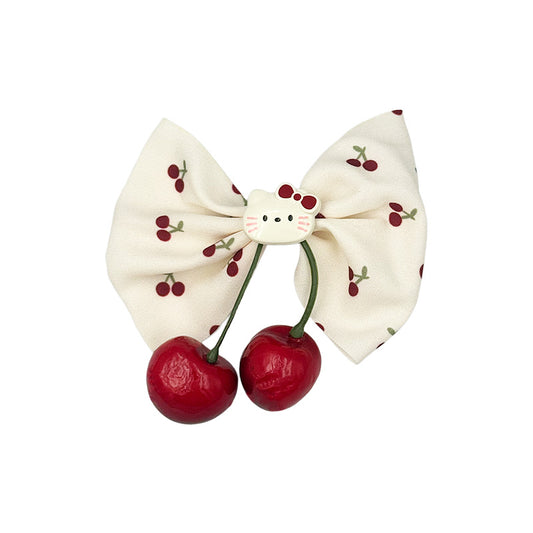 Cherry Hello Kitty Bow Hair Clips