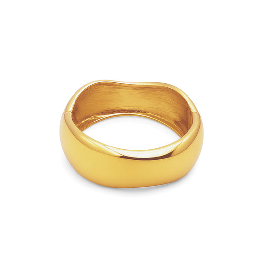 Classic Dome Bangle Bracelet – Gold & Silver