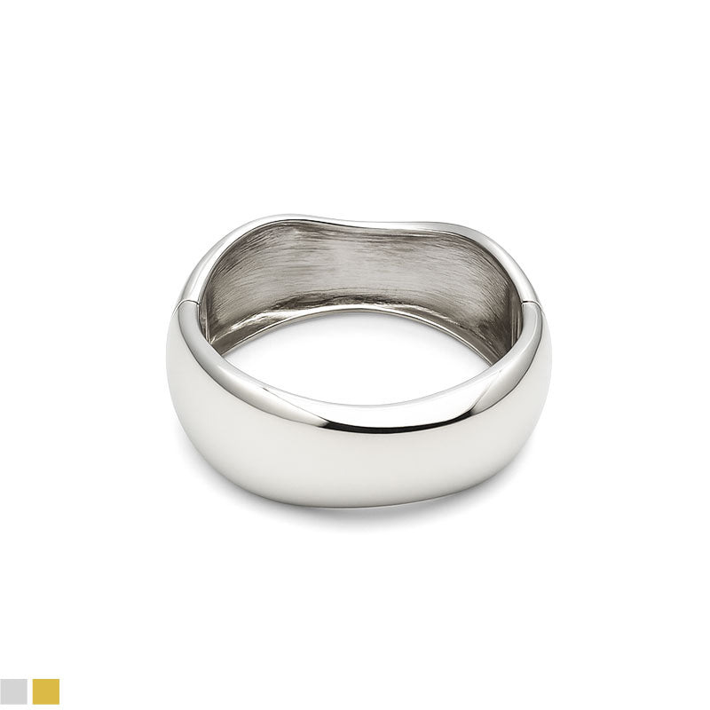 Classic Dome Bangle Bracelet – Gold & Silver