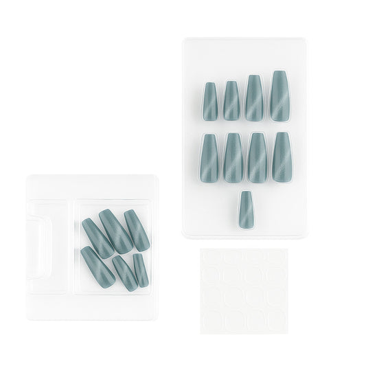 Coffin Shape Cat Eye Press-On Nails
