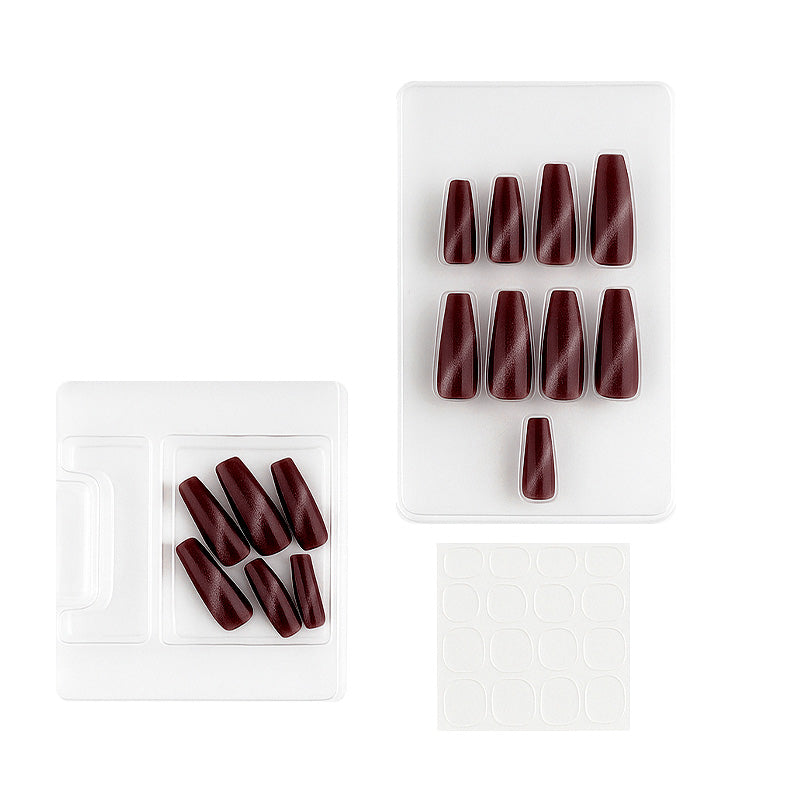 Coffin Shape Cat Eye Press-On Nails