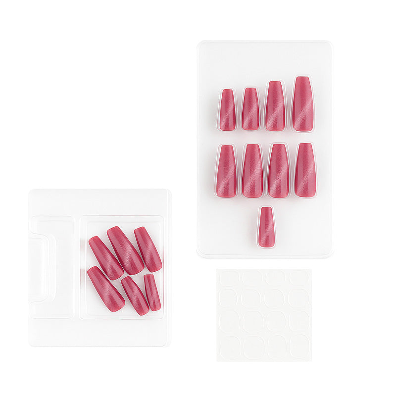 Coffin Shape Cat Eye Press-On Nails
