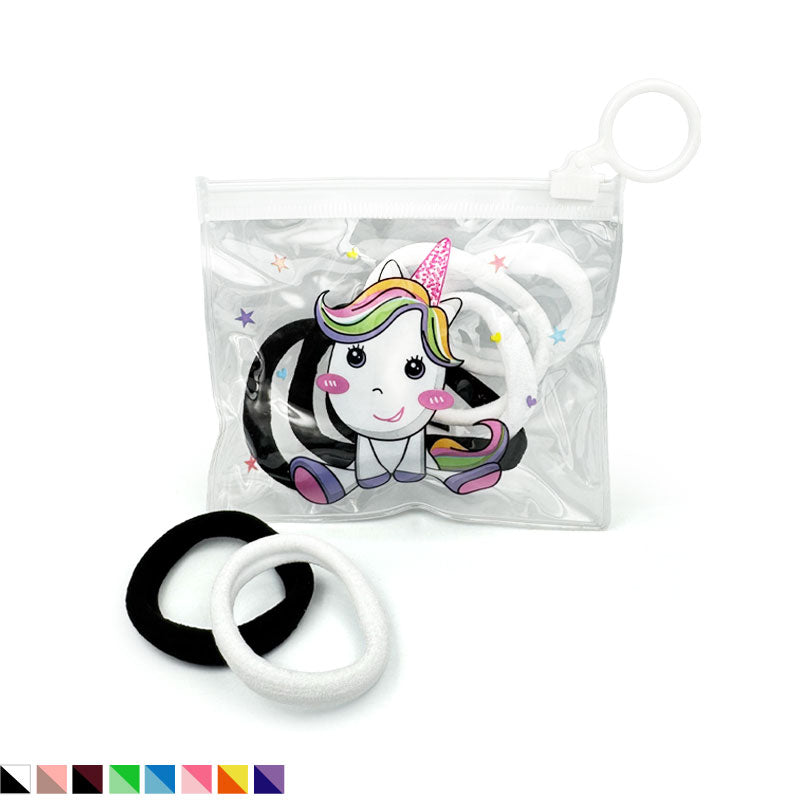 8 Hair Ties in Unicorn Bag