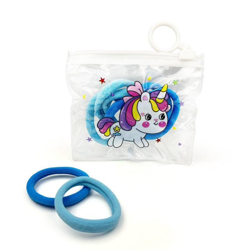 8 Hair Ties in Unicorn Bag