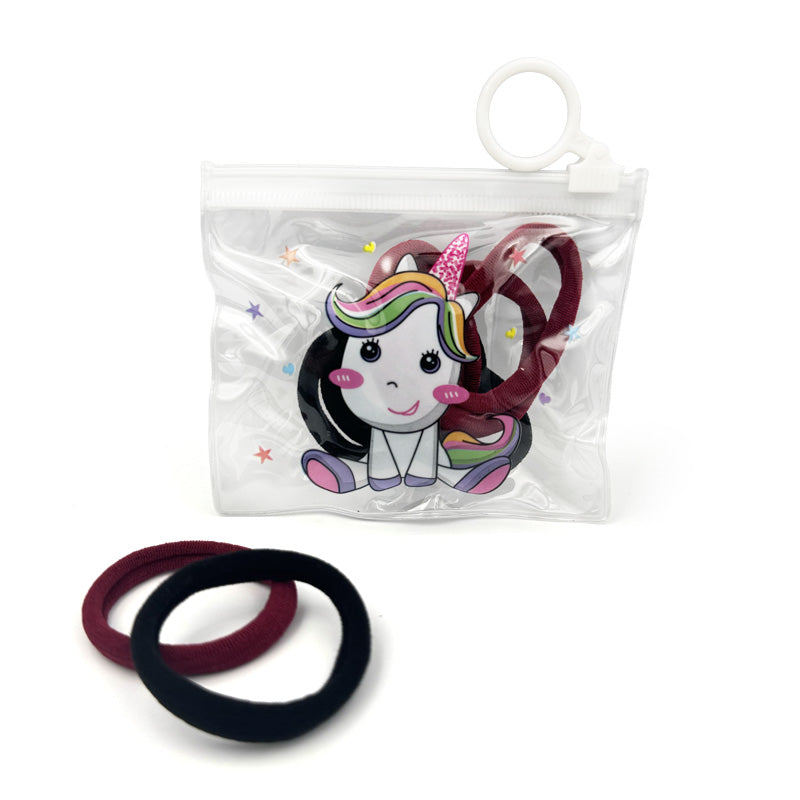 8 Hair Ties in Unicorn Bag