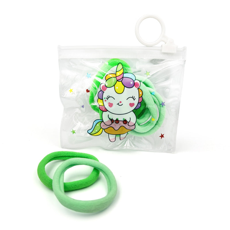 8 Hair Ties in Unicorn Bag