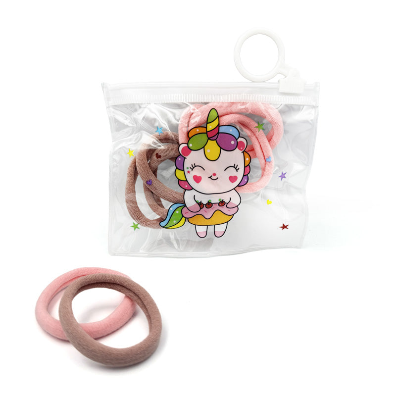 8 Hair Ties in Unicorn Bag