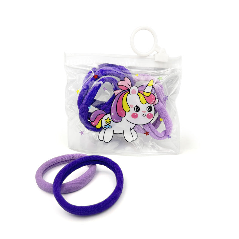 8 Hair Ties in Unicorn Bag
