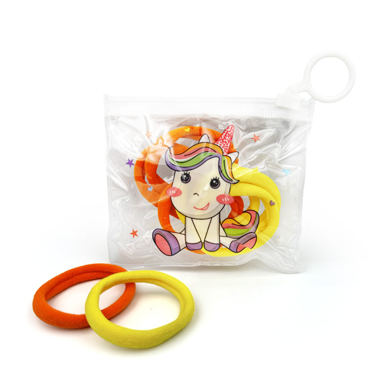 8 Hair Ties in Unicorn Bag
