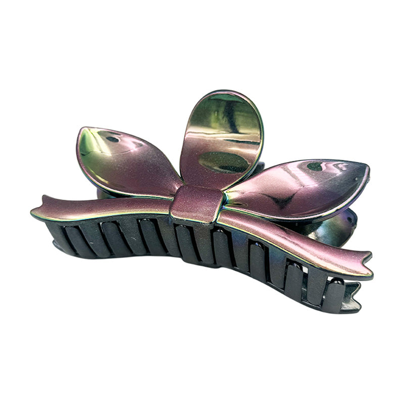 Iridescent Bow Hair Claw – Elegant Shine