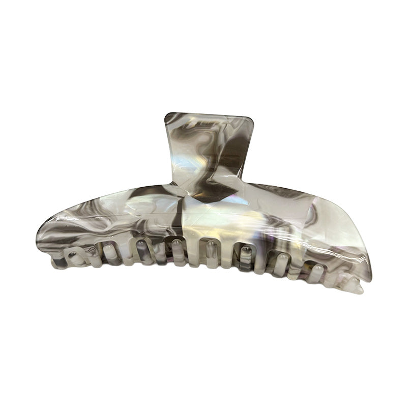 Large Glossy Crescent Hair Claw – Marble Neutrals