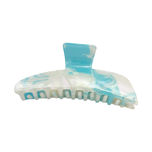 Large Glossy Crescent Hair Claw – Marble Neutrals