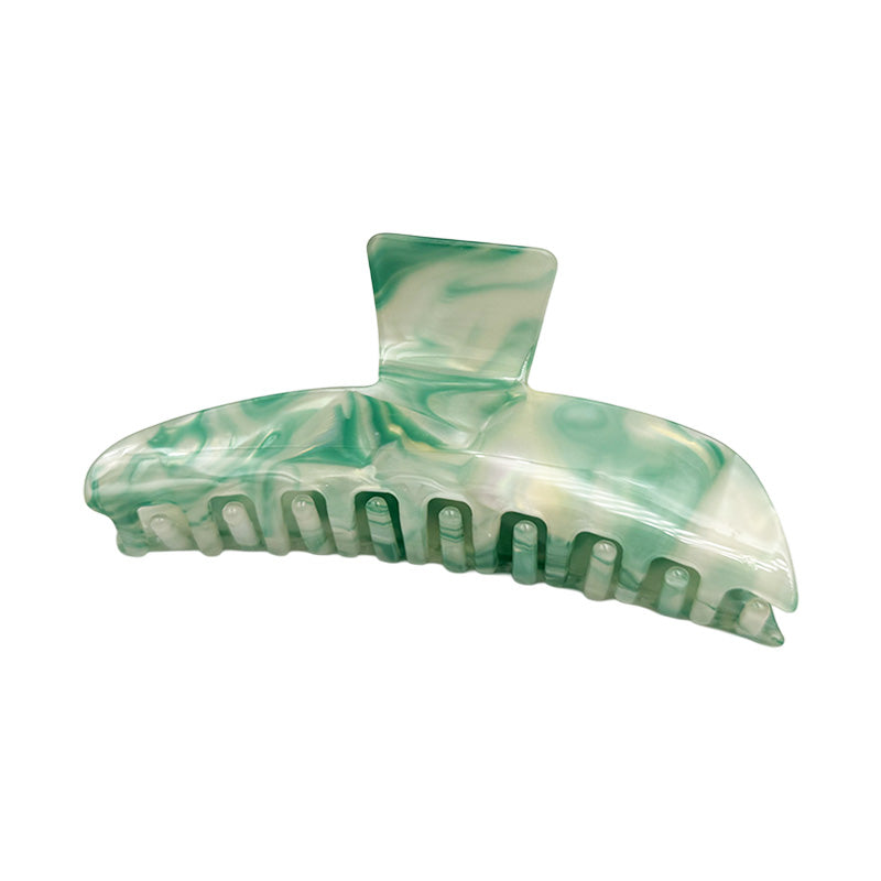 Large Glossy Crescent Hair Claw – Marble Neutrals