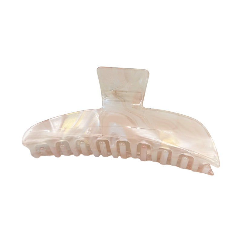 Large Glossy Crescent Hair Claw – Marble Neutrals