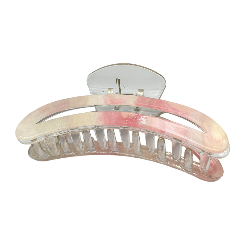Large Glossy Crescent Hair Claw – Pastel Colors