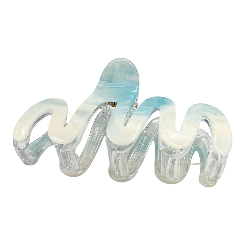 Large Glossy Wavy Hair Claw – Pastel Colors
