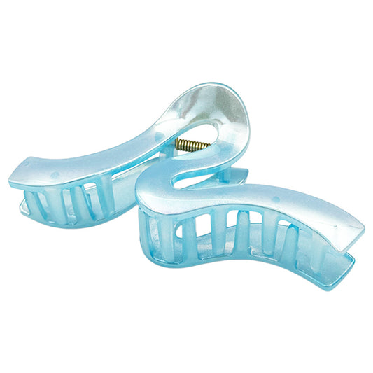 Large Wavy Plastic Hair Claw – Metallic Finish