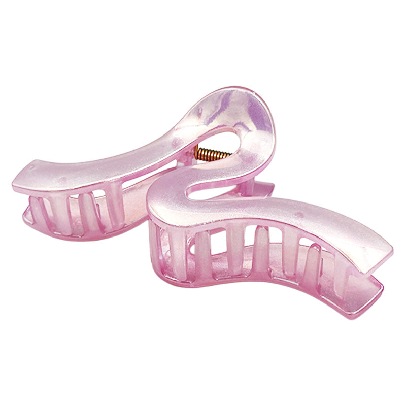 Large Wavy Plastic Hair Claw – Metallic Finish