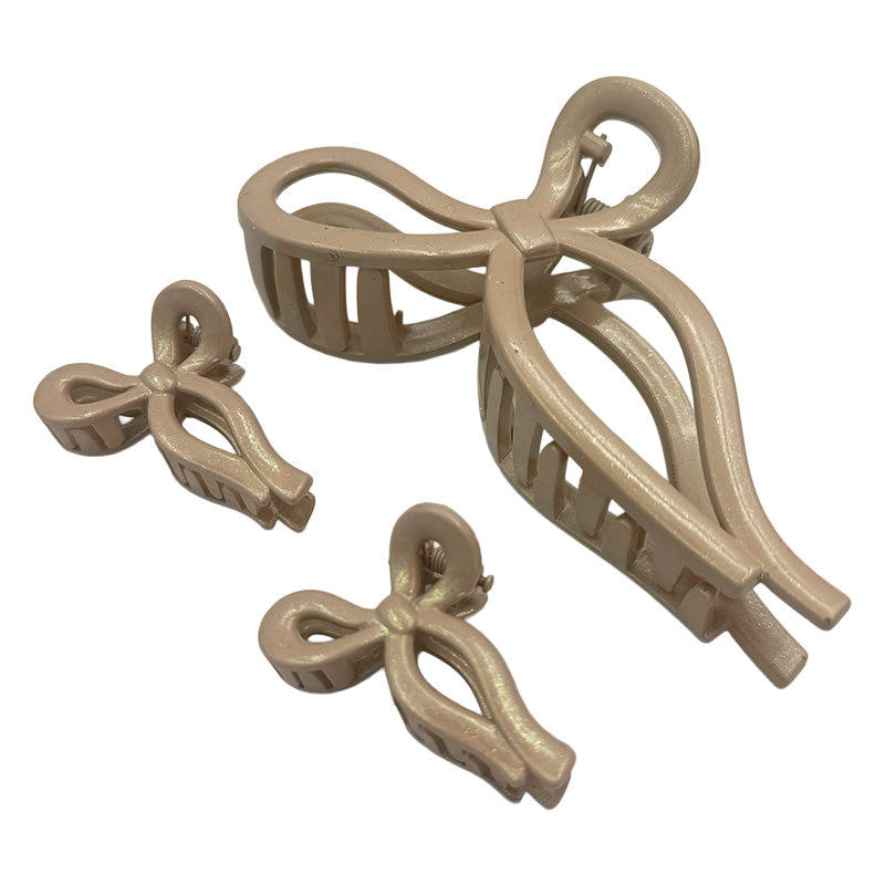 Matte Bow Hair Claw Set – Duo Size