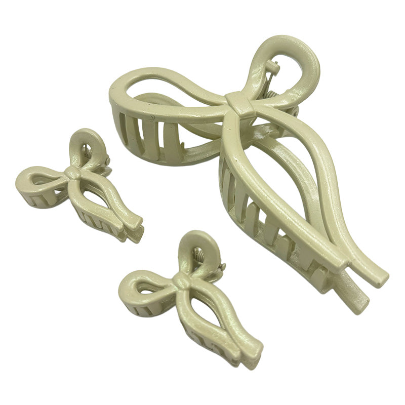 Matte Bow Hair Claw Set – Duo Size