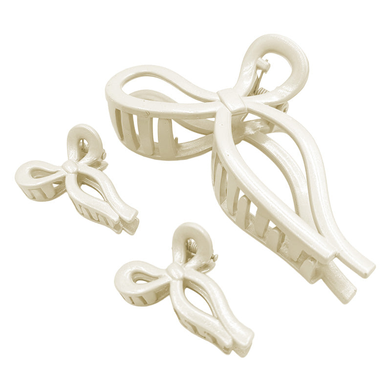 Matte Bow Hair Claw Set – Duo Size