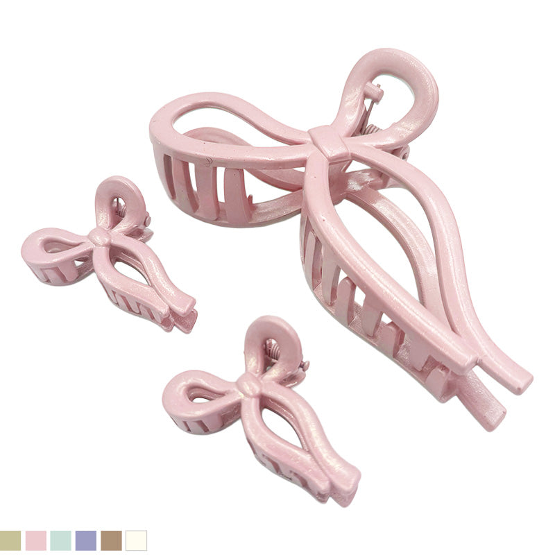 Matte Bow Hair Claw Set – Duo Size
