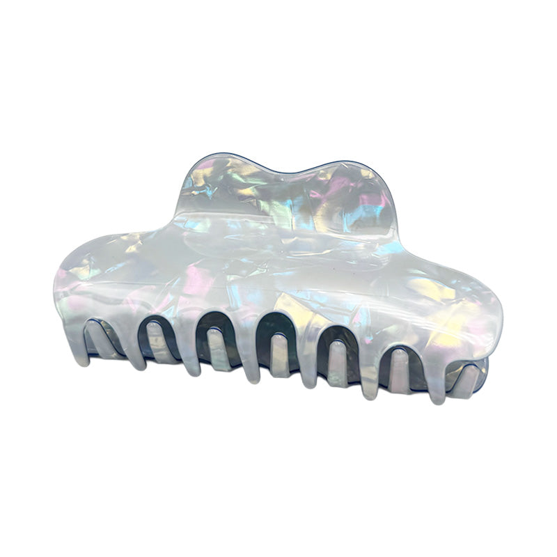 Medium Glossy Cloud Hair Claw – Iridescent Pastel