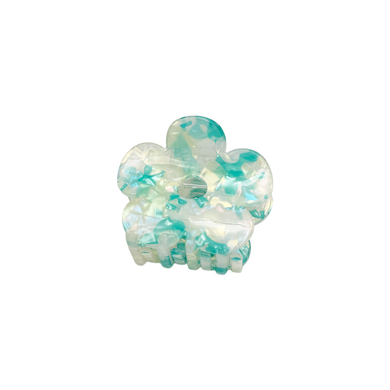 Mini Glossy Flower Hair Claw – Marble Mix