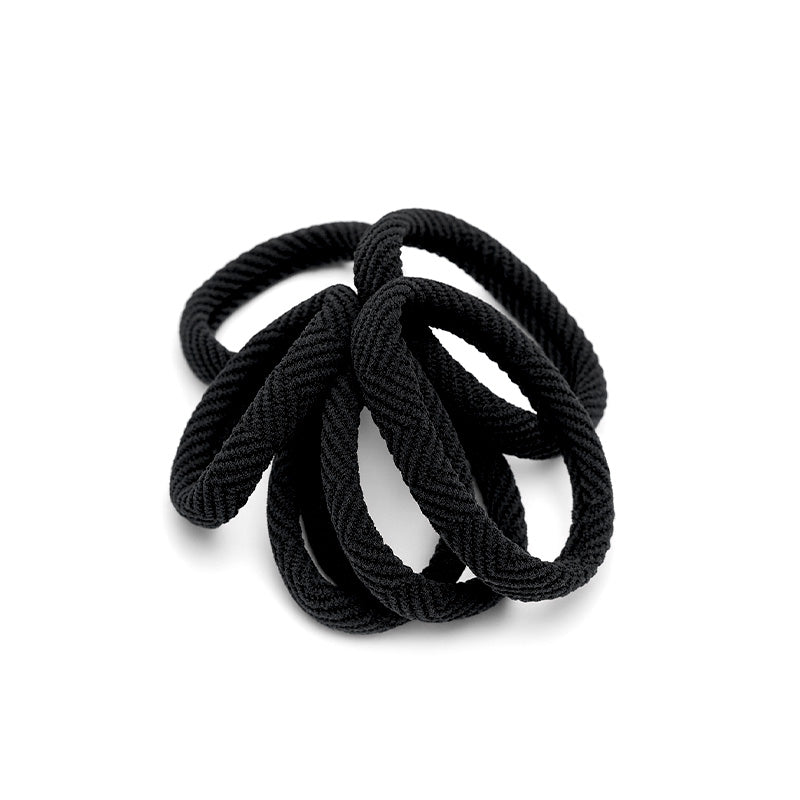 Pack of 6 Hair Ties – Navy, White & Black
