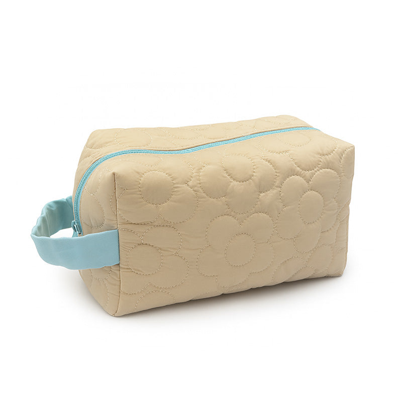 Quilted Floral Makeup Pouch