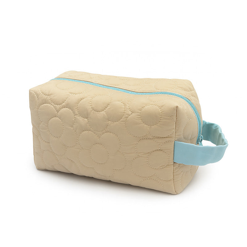 Quilted Floral Makeup Pouch