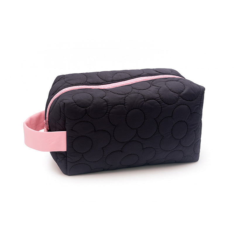 Quilted Floral Makeup Pouch