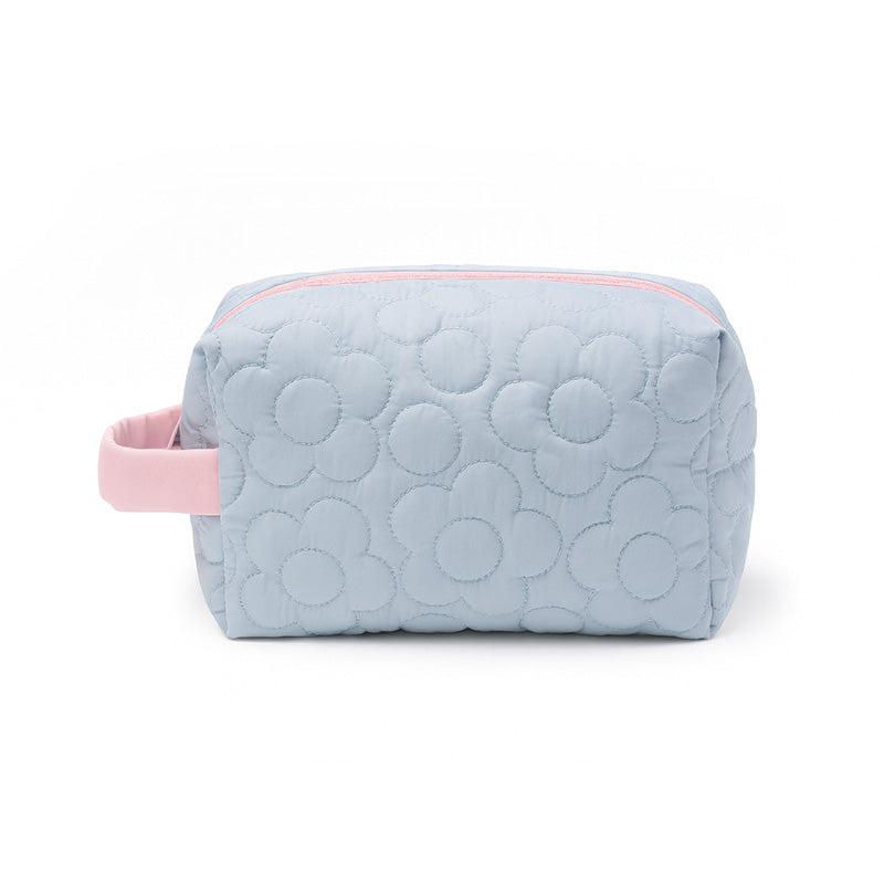 Quilted Floral Makeup Pouch