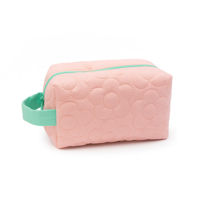 Quilted Floral Makeup Pouch