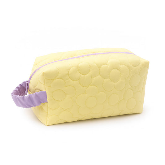 Quilted Floral Makeup Pouch
