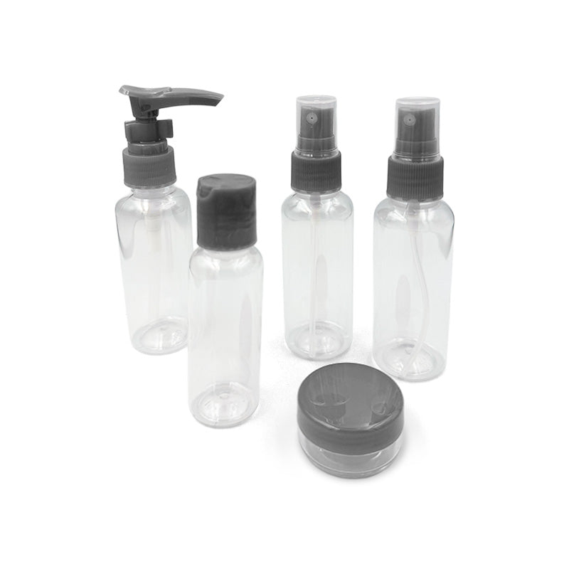Travel Size Refillable Bottle Set with Ziplock Bag – 5 Pieces