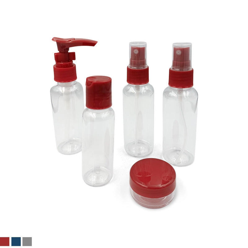 Travel Size Refillable Bottle Set with Ziplock Bag – 5 Pieces