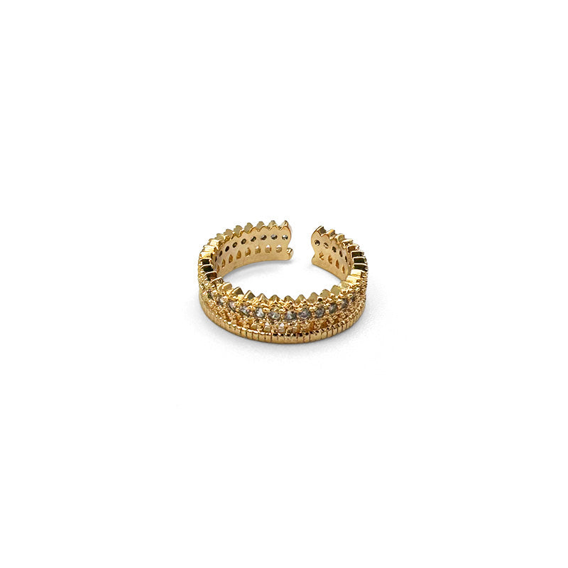 Adjustable Crown Korean Zircon Durable Material Ring