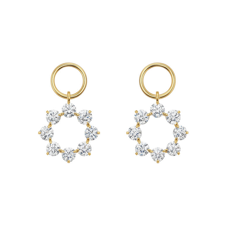 Circle Drop Earrings with Korean Zircon – Made in Korea – Silver S950