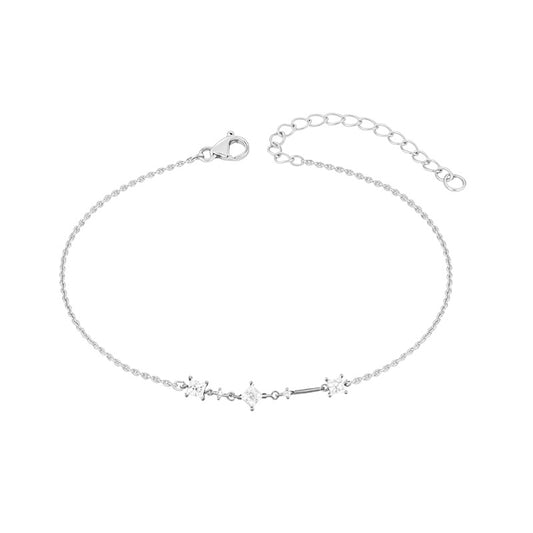 Korean Zircon Shapes Bracelet – Available in Silver & Gold