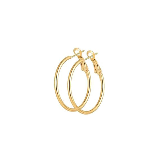 Stainless Steel Basic Hoop Earrings 2.5 cm (2 mm) – Available in Silver & Gold