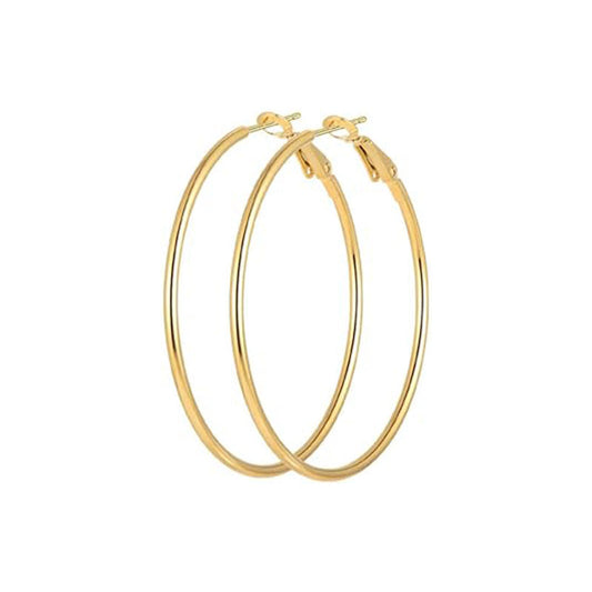 Stainless Steel Basic Hoop Earrings 5.5 cm (2 mm) – Available in Silver & Gold