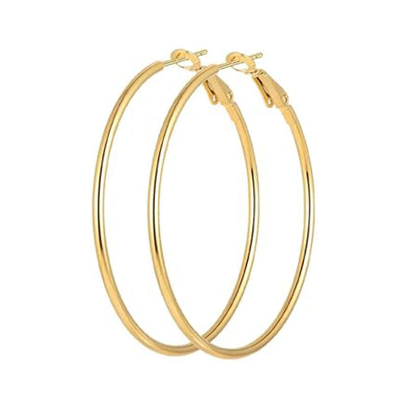 Stainless Steel Basic Hoop Earrings 6.5 cm (1.5 mm) – Available in Silver & Gold
