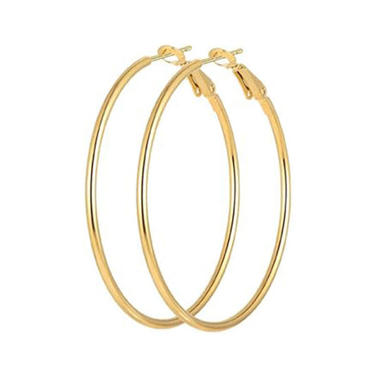 Stainless Steel Basic Hoop Earrings 6.5 cm (1.5 mm) – Available in Silver & Gold
