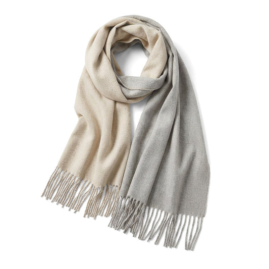 Double-Sided Big Winter Scarf - Solid Color